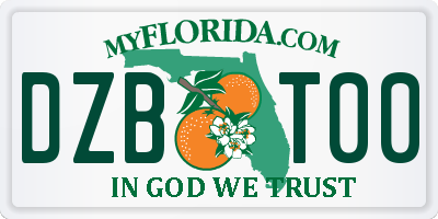 FL license plate DZBT00