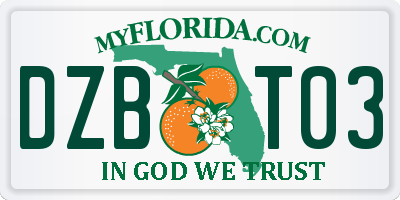 FL license plate DZBT03