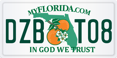 FL license plate DZBT08