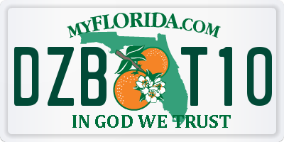 FL license plate DZBT10