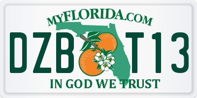FL license plate DZBT13