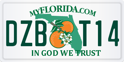 FL license plate DZBT14