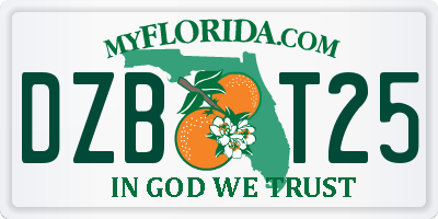 FL license plate DZBT25