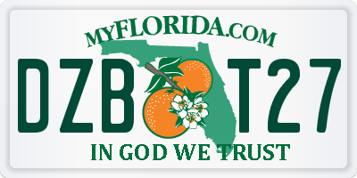 FL license plate DZBT27
