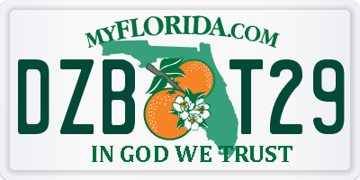 FL license plate DZBT29