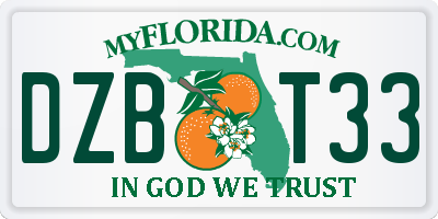 FL license plate DZBT33