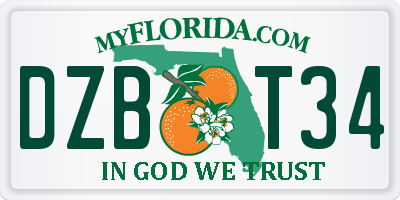 FL license plate DZBT34