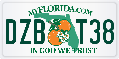 FL license plate DZBT38