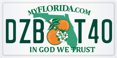 FL license plate DZBT40