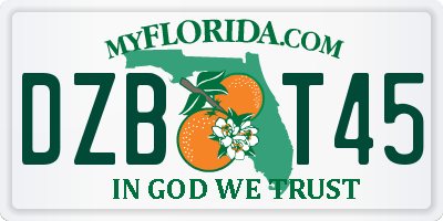 FL license plate DZBT45