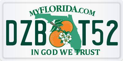 FL license plate DZBT52
