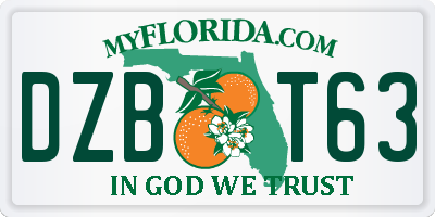 FL license plate DZBT63