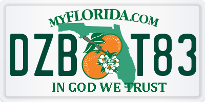 FL license plate DZBT83