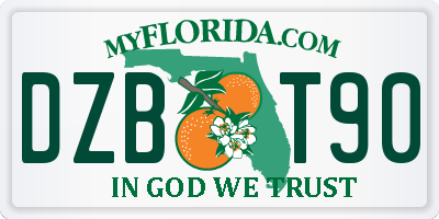 FL license plate DZBT90