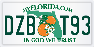 FL license plate DZBT93