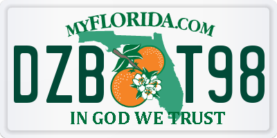 FL license plate DZBT98