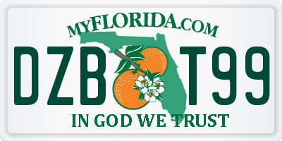 FL license plate DZBT99