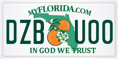 FL license plate DZBU00