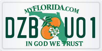 FL license plate DZBU01