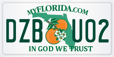 FL license plate DZBU02