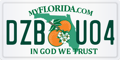 FL license plate DZBU04