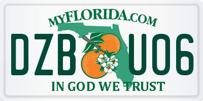 FL license plate DZBU06