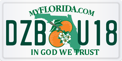 FL license plate DZBU18