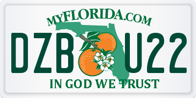 FL license plate DZBU22