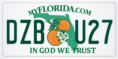 FL license plate DZBU27