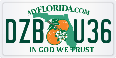FL license plate DZBU36
