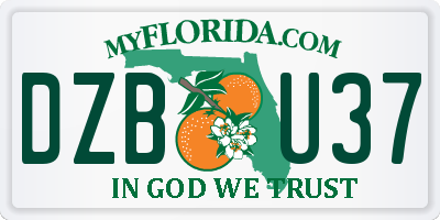 FL license plate DZBU37