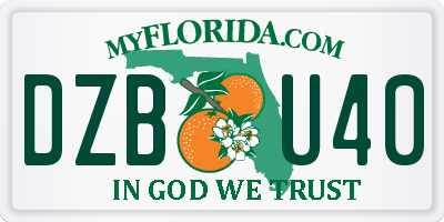 FL license plate DZBU40