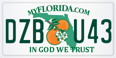 FL license plate DZBU43