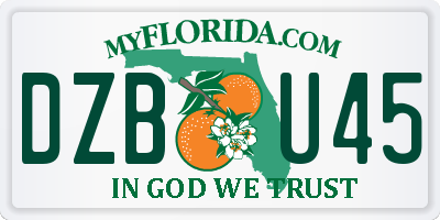 FL license plate DZBU45