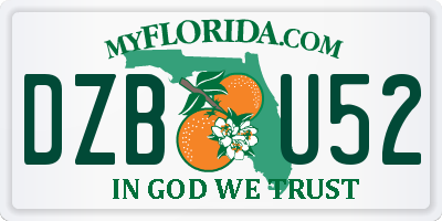 FL license plate DZBU52