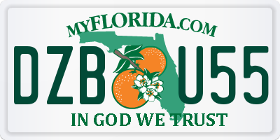 FL license plate DZBU55