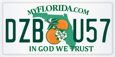 FL license plate DZBU57