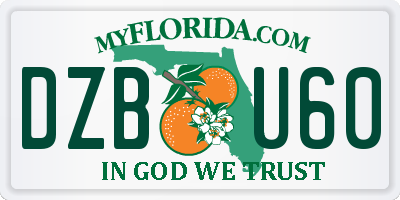 FL license plate DZBU60