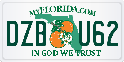 FL license plate DZBU62