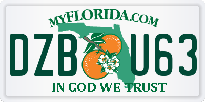 FL license plate DZBU63