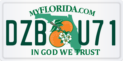 FL license plate DZBU71