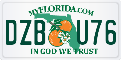 FL license plate DZBU76