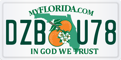 FL license plate DZBU78