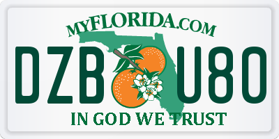 FL license plate DZBU80