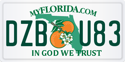 FL license plate DZBU83