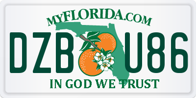 FL license plate DZBU86