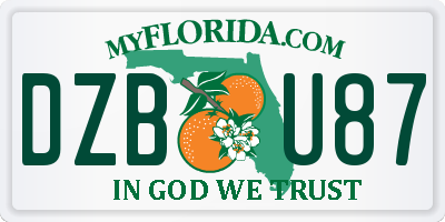 FL license plate DZBU87