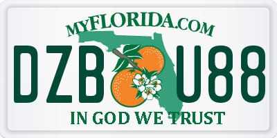 FL license plate DZBU88