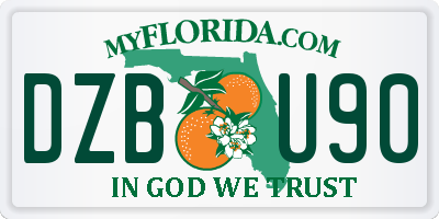 FL license plate DZBU90