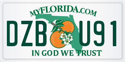 FL license plate DZBU91